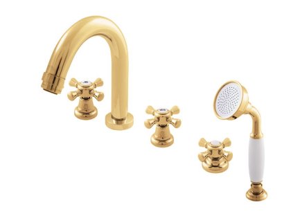 MORAVA RETRO - Vanová baterie 5-otvorová, Zlatá lesklá MK362.0PZ, RAV Slezák