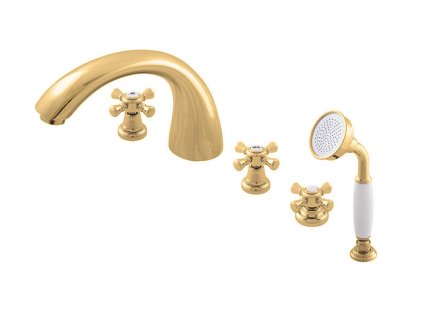 MORAVA RETRO - Vanová baterie 5-otvorová, Zlatá lesklá MK369.0PZ, RAV Slezák