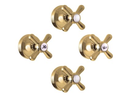 MORAVA RETRO - Vanová/Sprchová baterie podomítková 2-cestná s tělesem, Zlatá lesklá MK186KZ, RAV Slezák