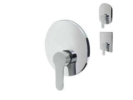 Sprchová podomítková baterie bez přepínače, Zuna, Mbox, kryt, chrom (Varianta Sprchová podomítková baterie bez přepínače, Zuna, Mbox, kulatý kryt, chrom, Hmotnost 1.4)