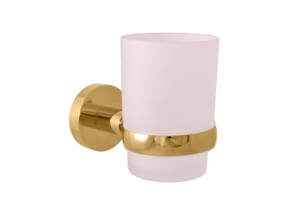 COLORADO - Koupelnový doplněk Držák kartáčků skleněný, Zlatá - kartáčovaná COA0201ZK, RAV Slezák