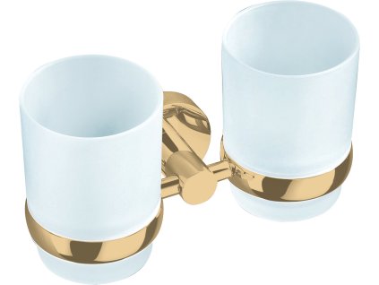 COLORADO - Koupelnový doplněk Držák kartáčků skleněný, Zlatá - lesklá COA0202Z, RAV Slezák