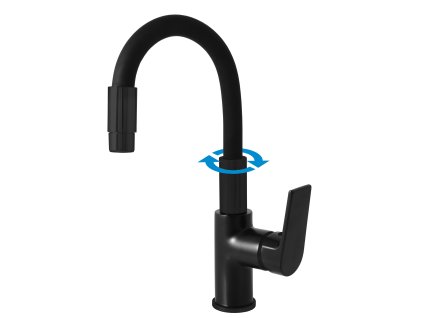 COLORADO - Umyvadlová baterie s flexibilním ramínkem bez výpusti, Černá - matná CO119.0/15CMAT, RAV Slezák