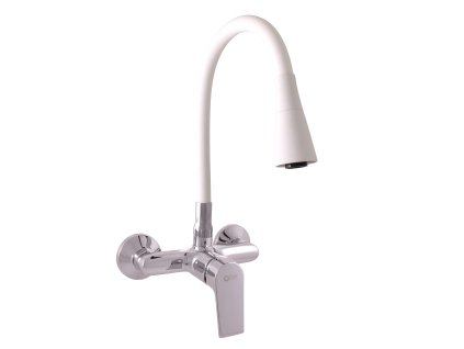 COLORADO - Umyvadlová/dřezová baterie s flexibilním ramínkem, Bílá/Chrom CO102.5/13CB, RAV Slezák