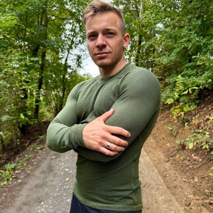 Pánské tričko MODAL MESH DLR tmavě zelené