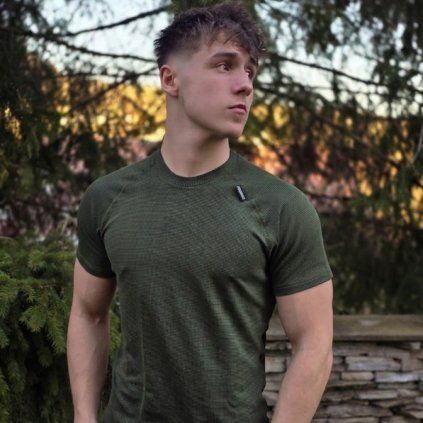 Pánské tričko MODAL MESH KRR tmavě zelené