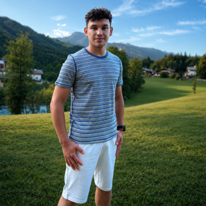 Pánské tričko WOOL MIST KRR M Jeans Stripe