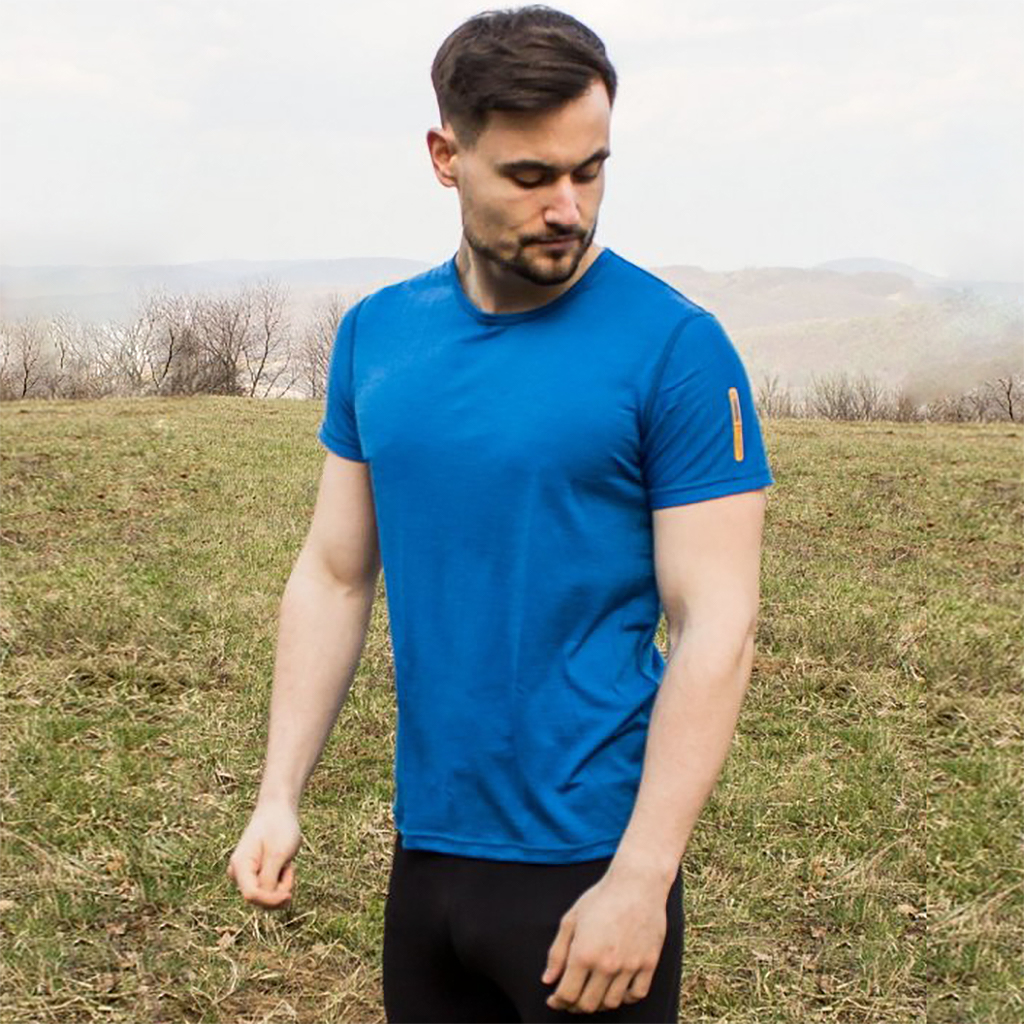 TERMOVEL Pánské tričko WOOL FJORD KRR BARVA: modrá, VELIKOST: M