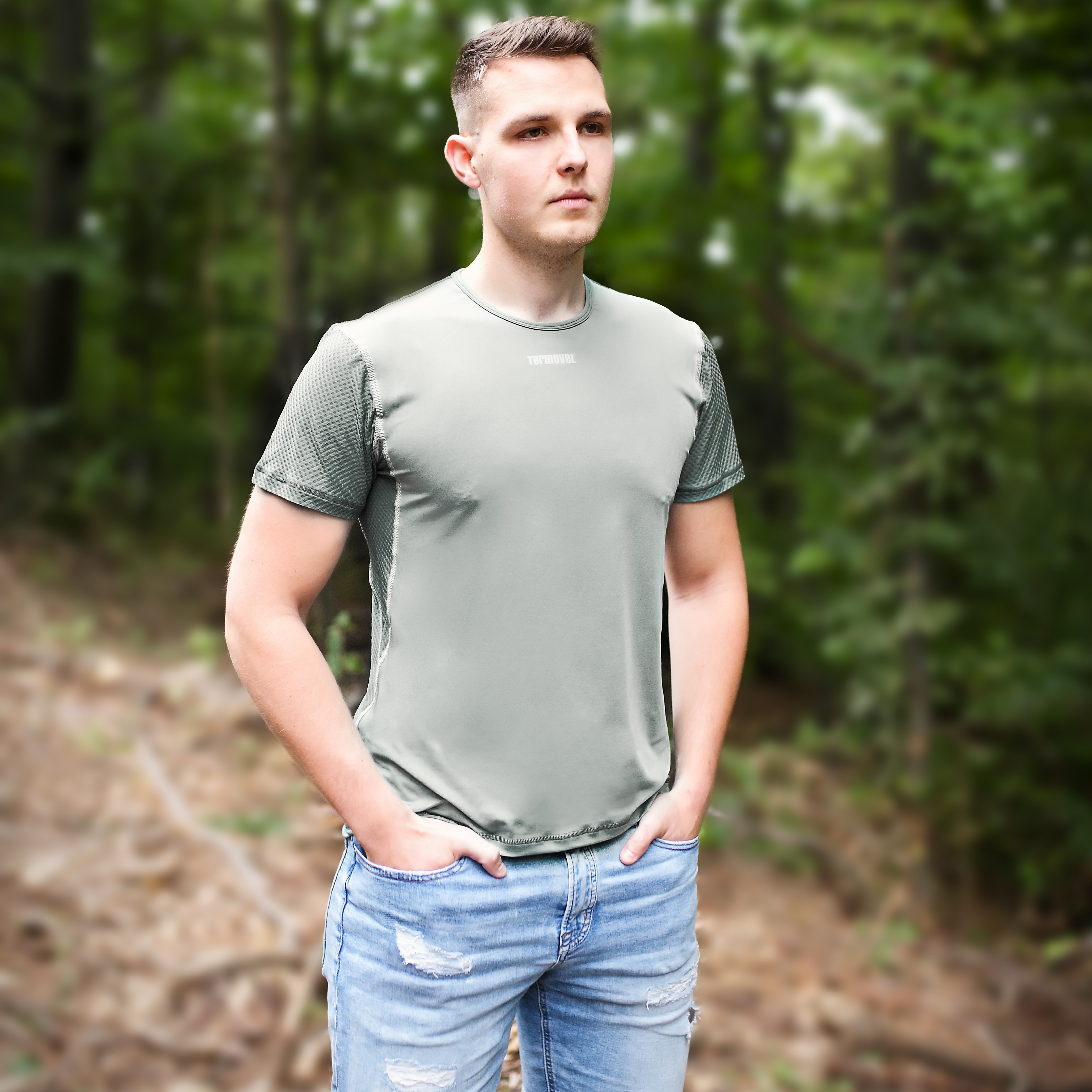 TERMOVEL Pánské tričko QUADRE SHORT mentol VELIKOST: 2XL
