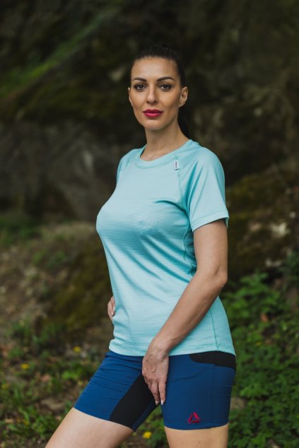 Dámske tričko RUN KRR W tyrkys