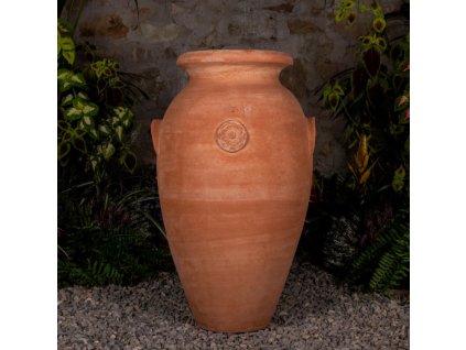 Anfora con Rosetta Terracotta Impruneta