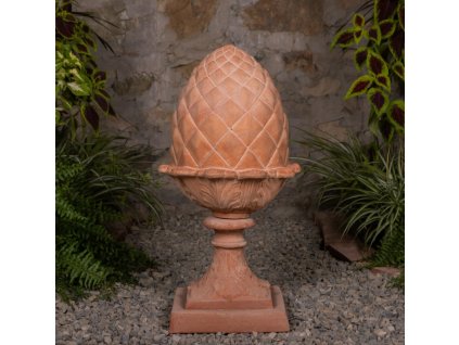 Pigna con Foglie e Piede Terracotta Impruneta