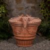 Vaso Ornato con Teste Ariete Terracotta Impruneta2