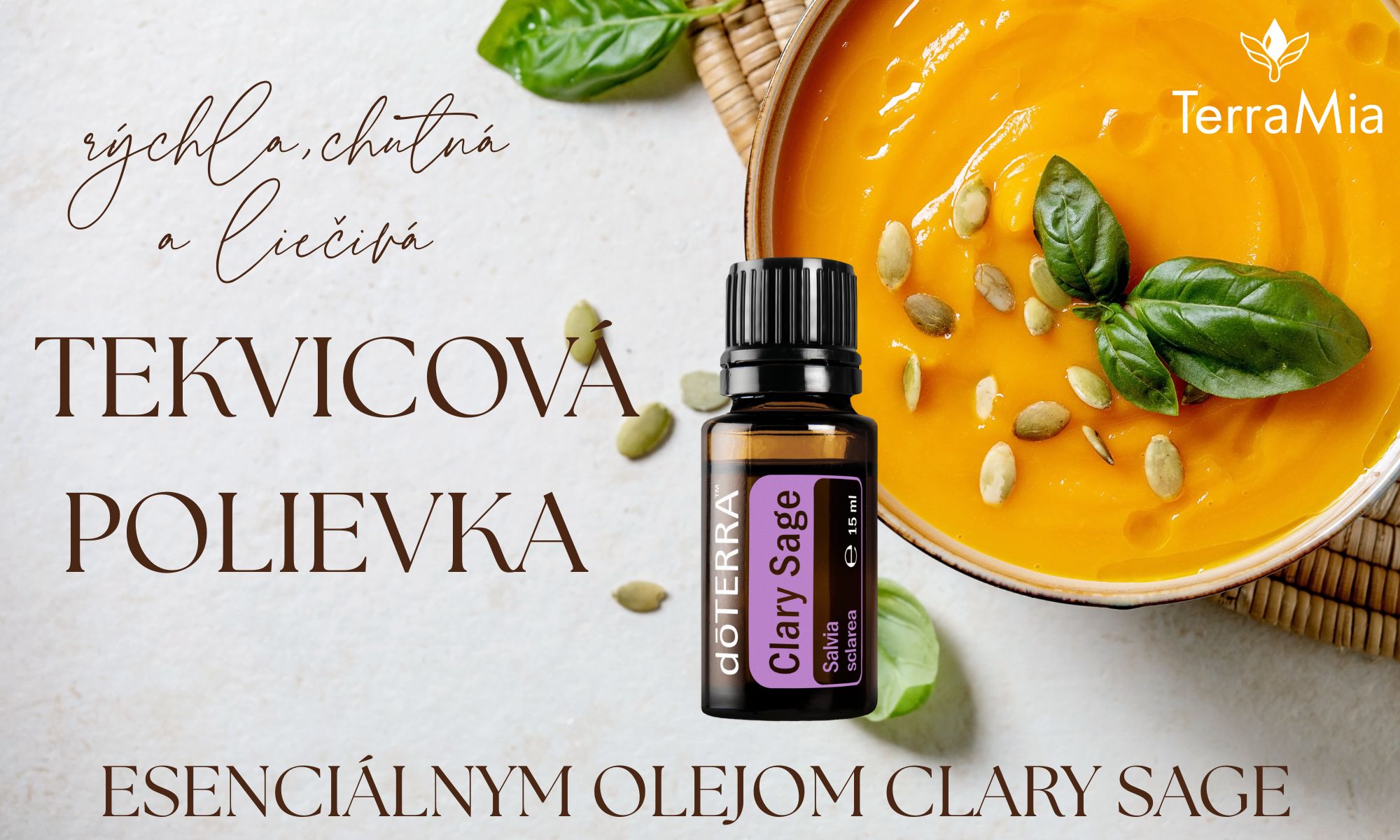 Tekvicová polievka s esenciálnym olejom Clary Sage – rýchla, chutná a liečivá