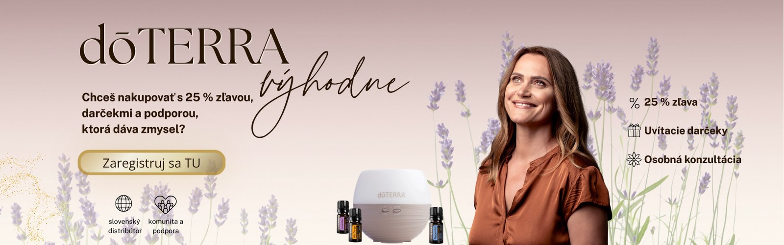 dōTERRA výhodne – zaregistruj sa a získaj 25 % zľavu, darčeky a podporu
