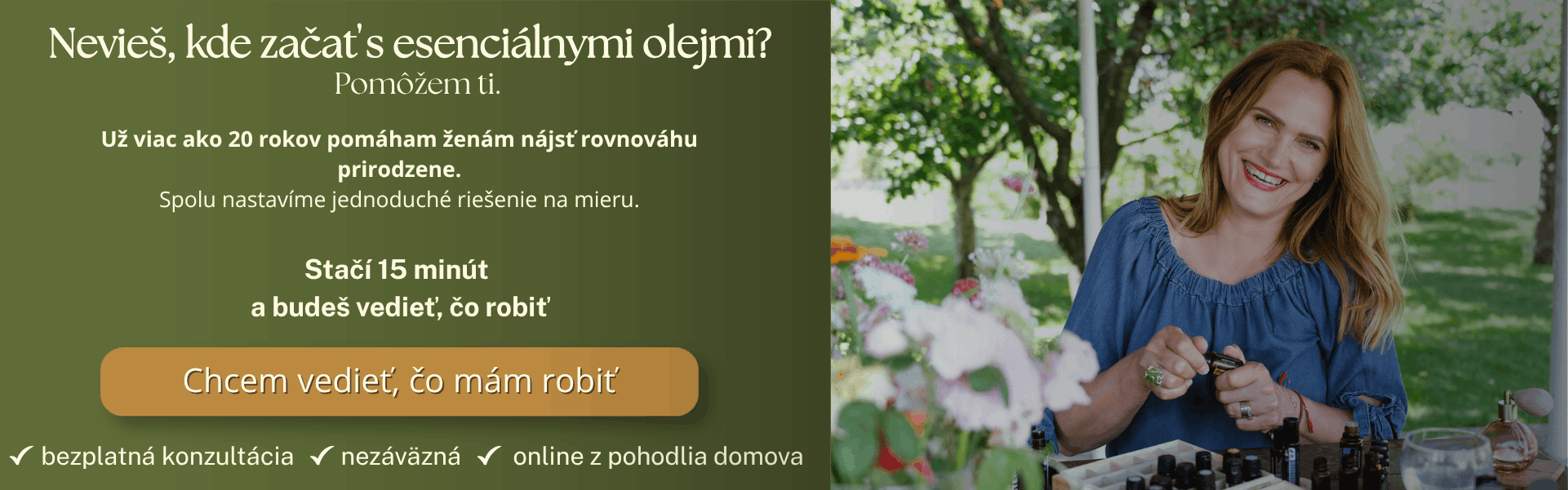 Miška počas konzultácie pomáha vybrať vhodné esenciálne oleje podľa potrieb