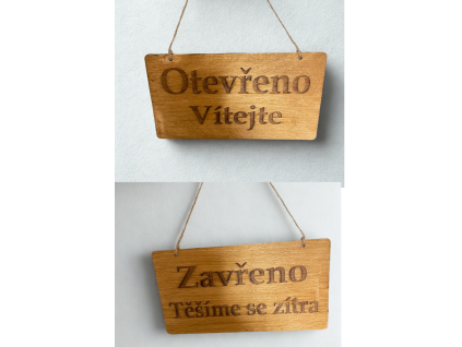 cedule otevřeno zavřeno na bílé