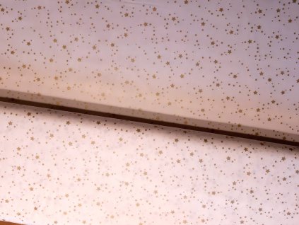 Plátno - zlaté hvězdičky na smetanové