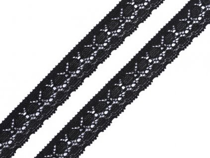 Elastická krajka černá - 17 mm