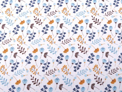 Plátno - květy a listy