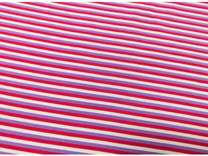 Úplet - proužky bílo-růžovo-fialové