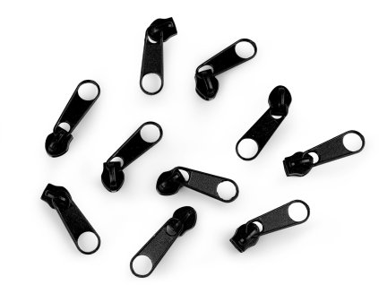 Jezdec ke spirálovým zipům No 3 pro metráž typu POL - černý