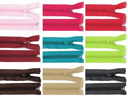 Spirálový zip No 5 délka 60 cm bundový POL - hráškově zelená