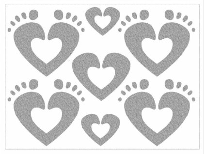 Reflexní nažehlovačka - srdce nožky