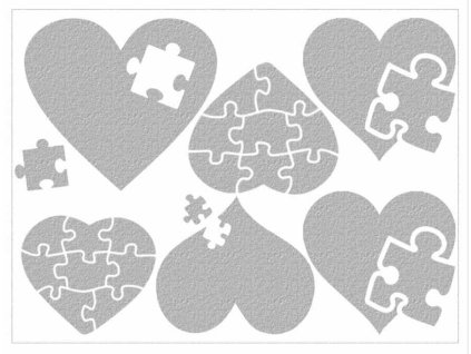 Reflexní nažehlovačka - srdce puzzle