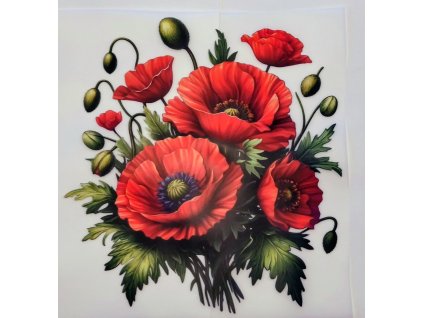 Barevná nažehlovačka - vlčí máky 2