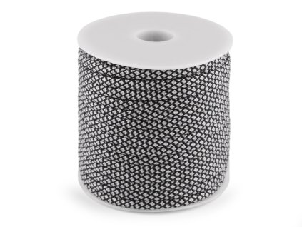 Oděvní šňůra s duší Ø4 mm bílo-černá