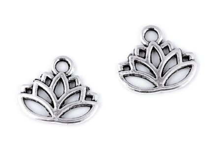 Ozdoba / nášivka / přívěsek - platinový lotos