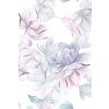 Úplet - pastelové květy na bílé - extra šíře