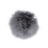 Kožešinová bambule s poutkem - šedá - 6 cm