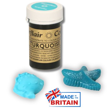 Tyrkysová gelová potravinářská barva Sugarflair (25 g) – Turquoise