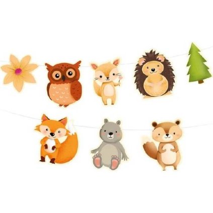 342353 girlanda papirova lesni zviratka 200x18cm party pal