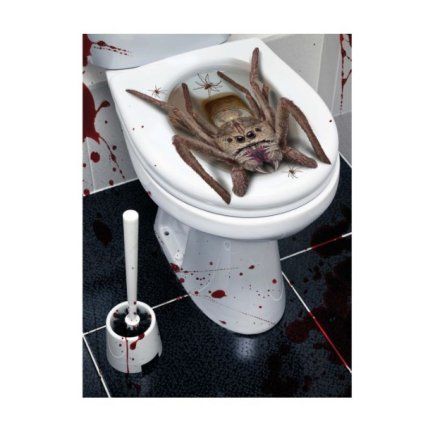 0026670 halloweenska dekorace samolepka na wc prkynko pavouk 600