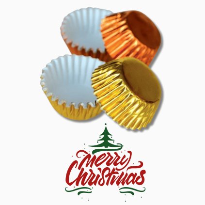 Hliníkové košíčky na pralinky bronzové a zlaté (50 ks)