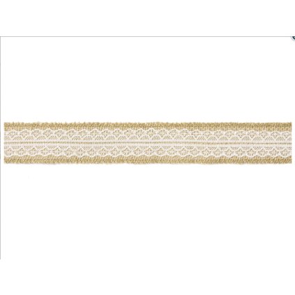 296201 jutova stuha s krajkou 4x500cm partydeco