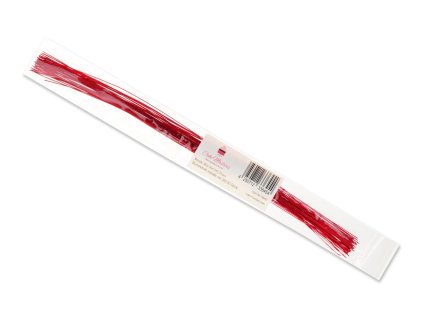 Lesklé sytě červené, cukrářské floristické drátky 0,812 mm Cake Masters, 50 ks 24G