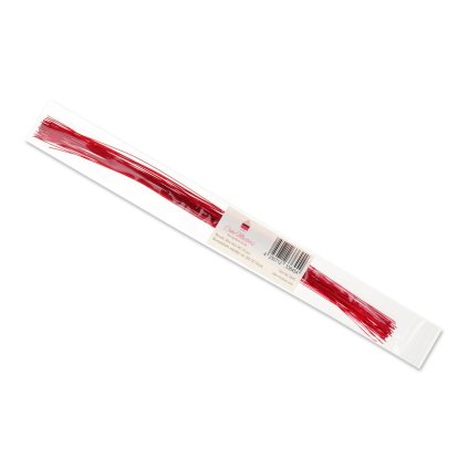 Lesklé sytě červené, cukrářské floristické drátky 0,812 mm Cake Masters, 50 ks 24G