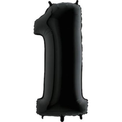 153014 nafukovaci balonek cislo 1 cerny 102cm extra velky grabo