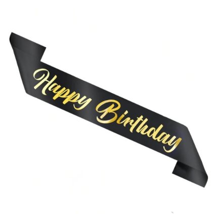 0022977 narozeninova serpa happy birthday cerna 10 x 160 cm 600