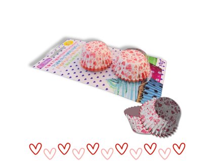 Papírové košíčky na pralinky 50ks | Srdíčkování