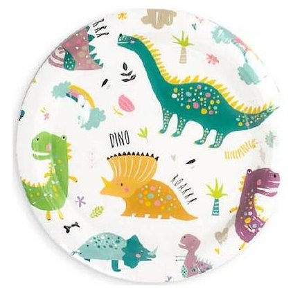 342473 papirovy talir dinosaurus 18cm 6ks party pal