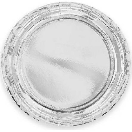 342485 papirovy talir stribrny 23cm 6ks party pal
