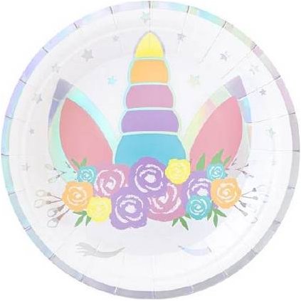 342470 papirovy talir unicorn 18cm 6ks party pal