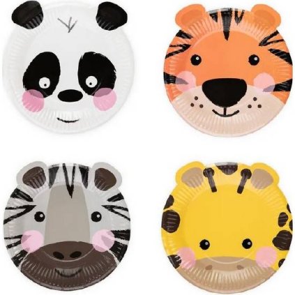 342476 papirovy talir zviratka 18cm 4ks party pal