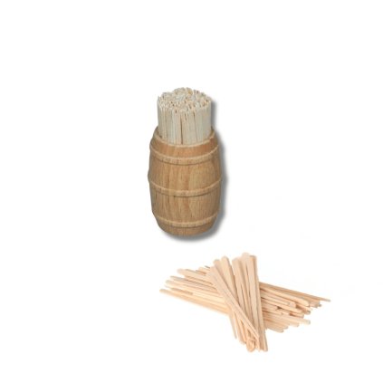 Párátka dřevěné 190ks - délka 5 cm v soudku
