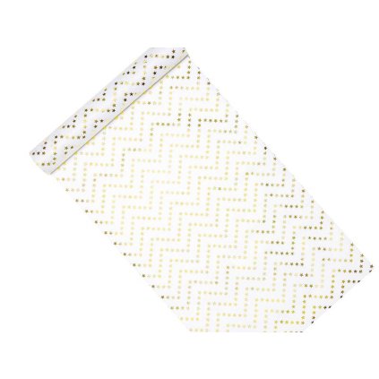 198857 partydeco dekoracni ubrus bily se zlatymi hvezdami